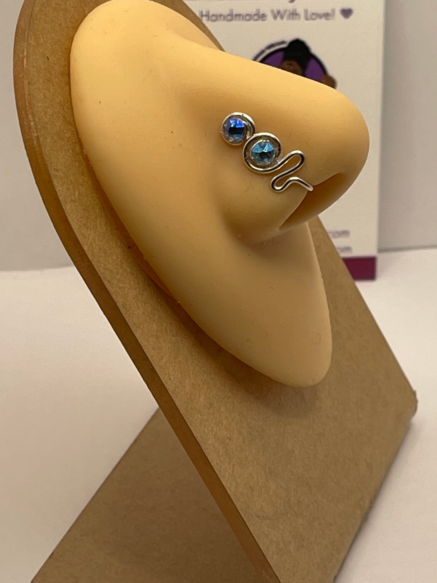 Double Swarovski Gem Nose Cuff