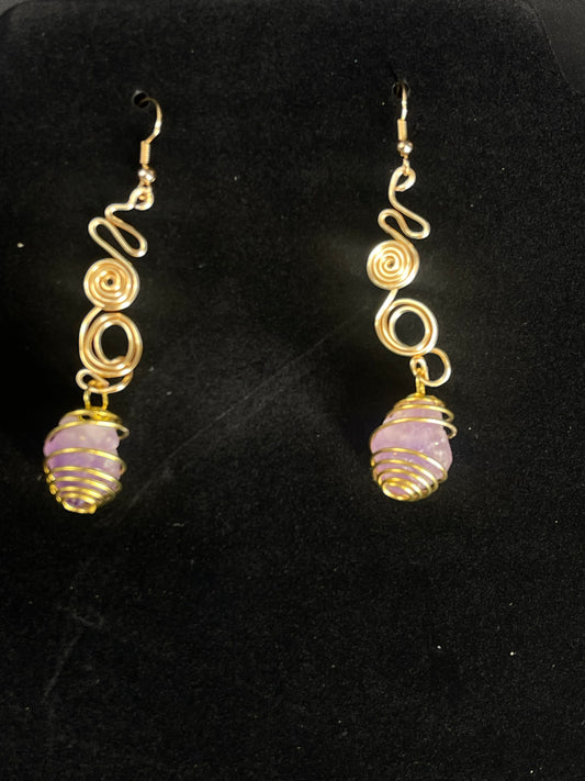 Caged Amethyst Earrings