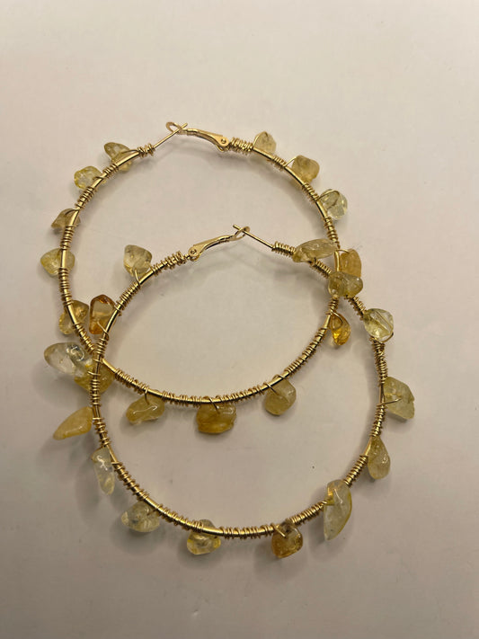 Citrine Hoops