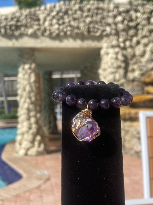 Amethyst Beaded Bracelet