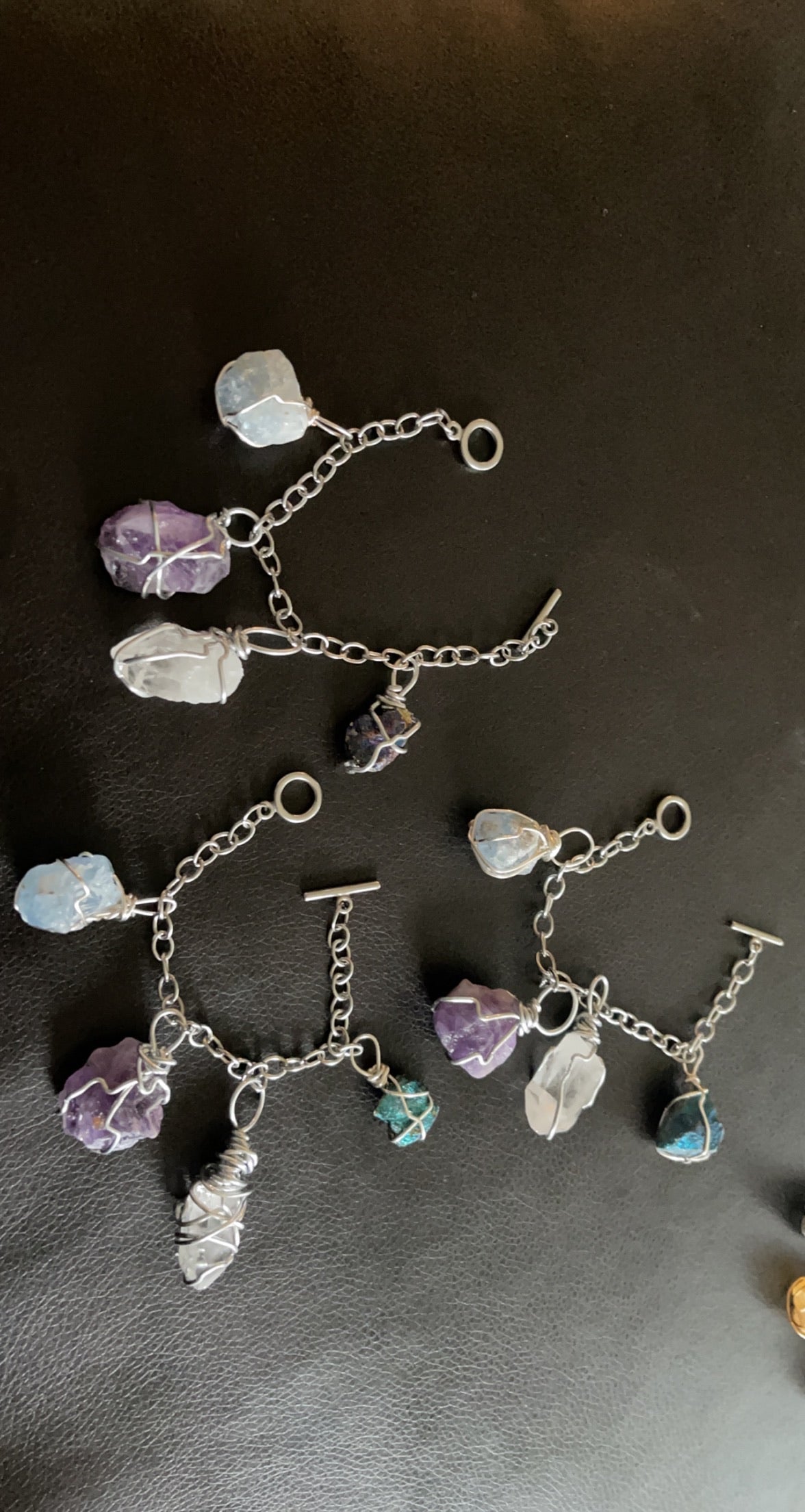 Silver  Crystal Charm Bracelet