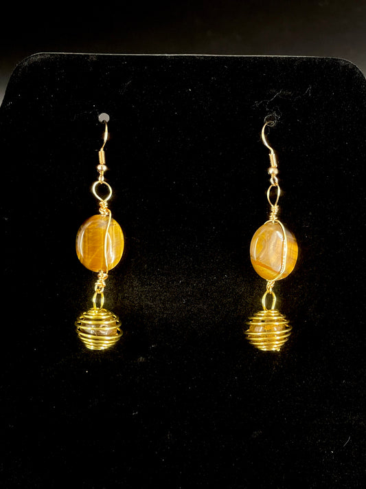 Caged Tiger Eye Earrings