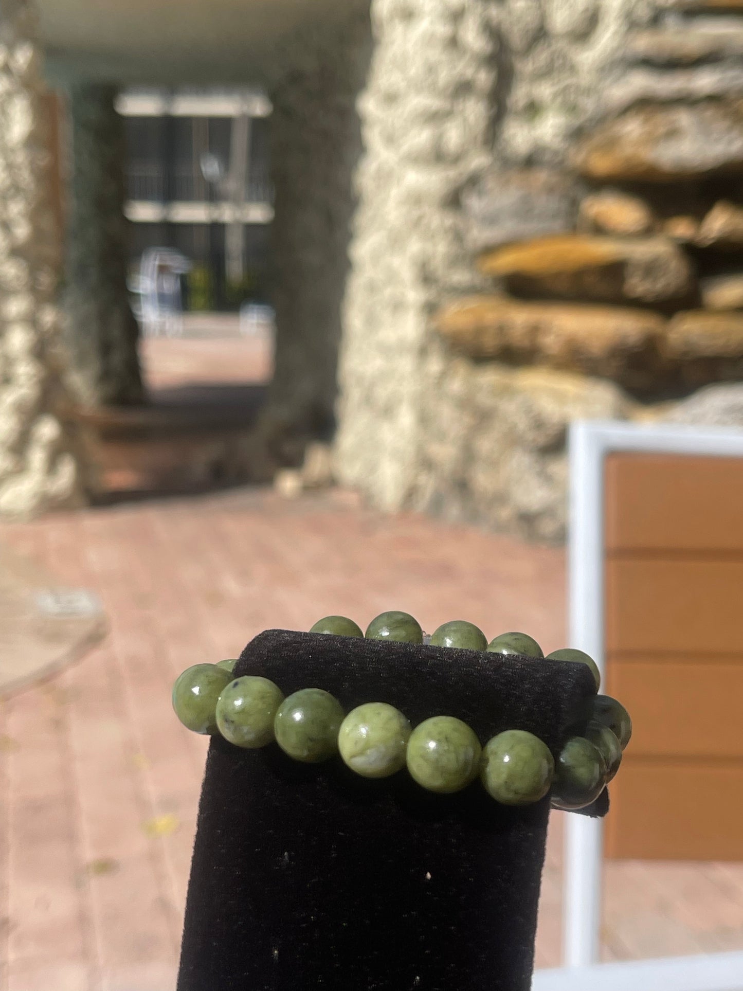 African Jade Beaded Bracelet