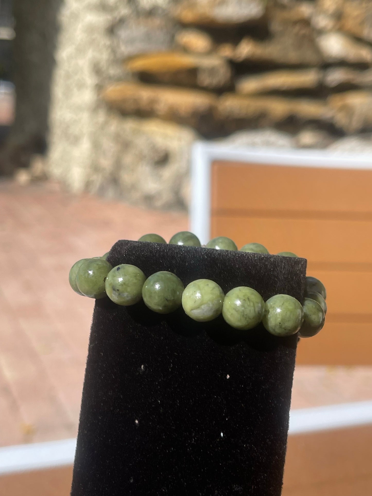 African Jade Beaded Bracelet