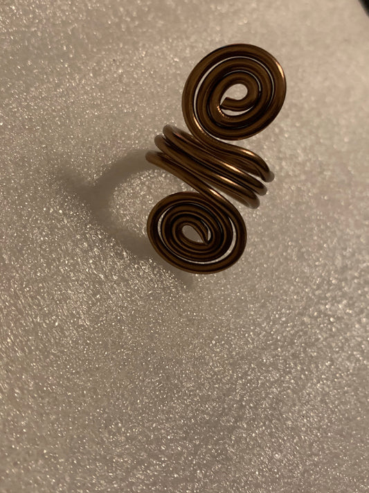 Double Spiral Copper Ring